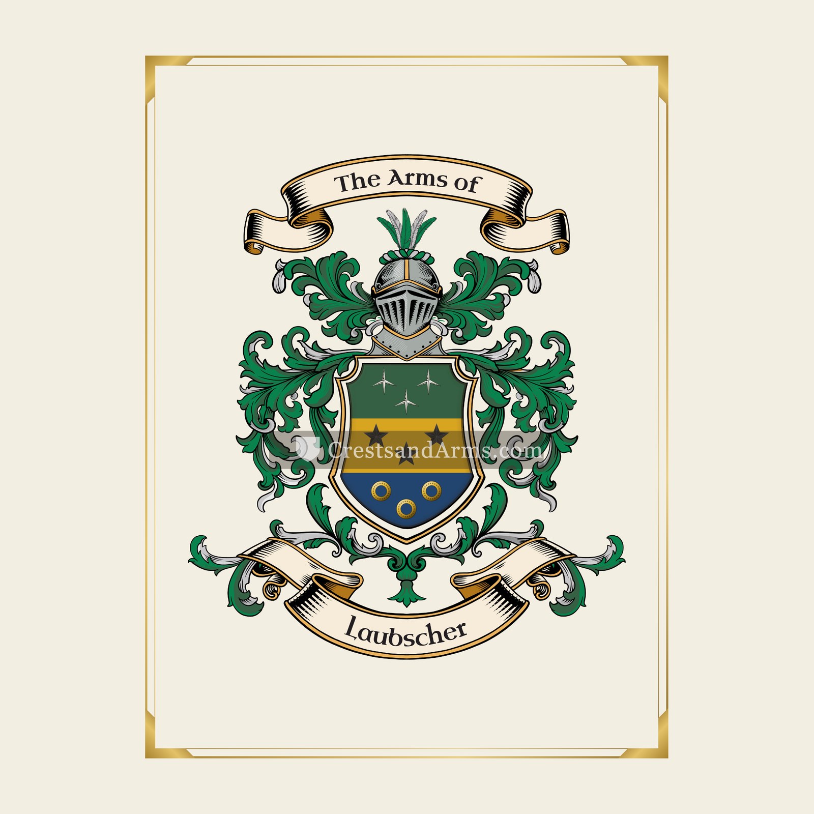 With gold border