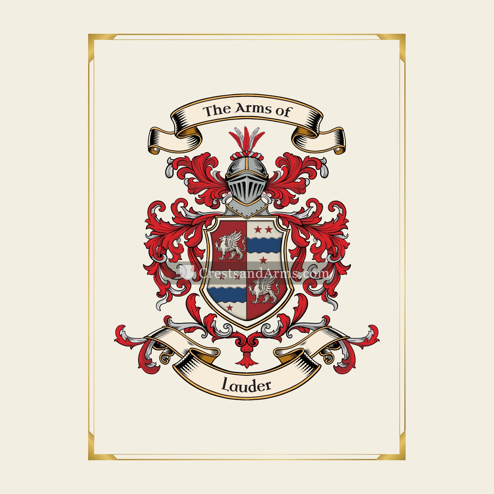 With gold border