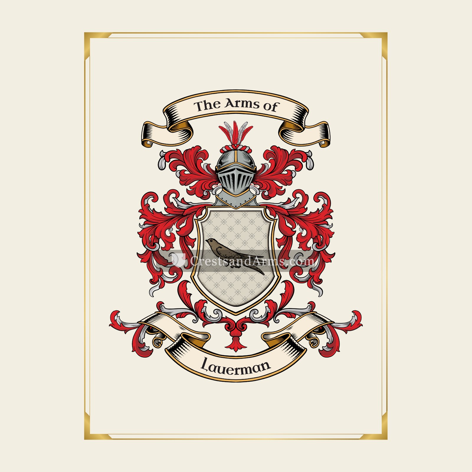 With gold border