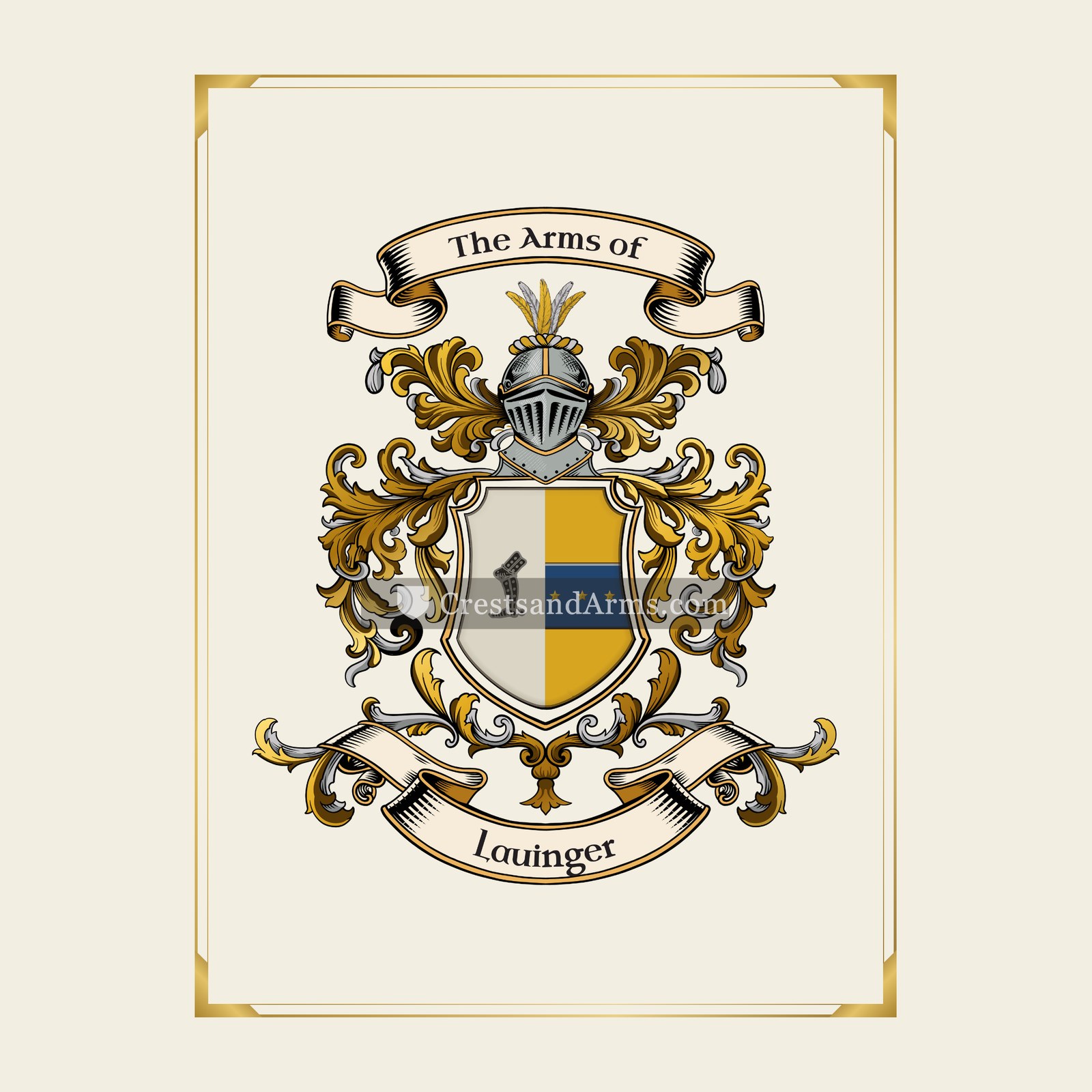 With gold border