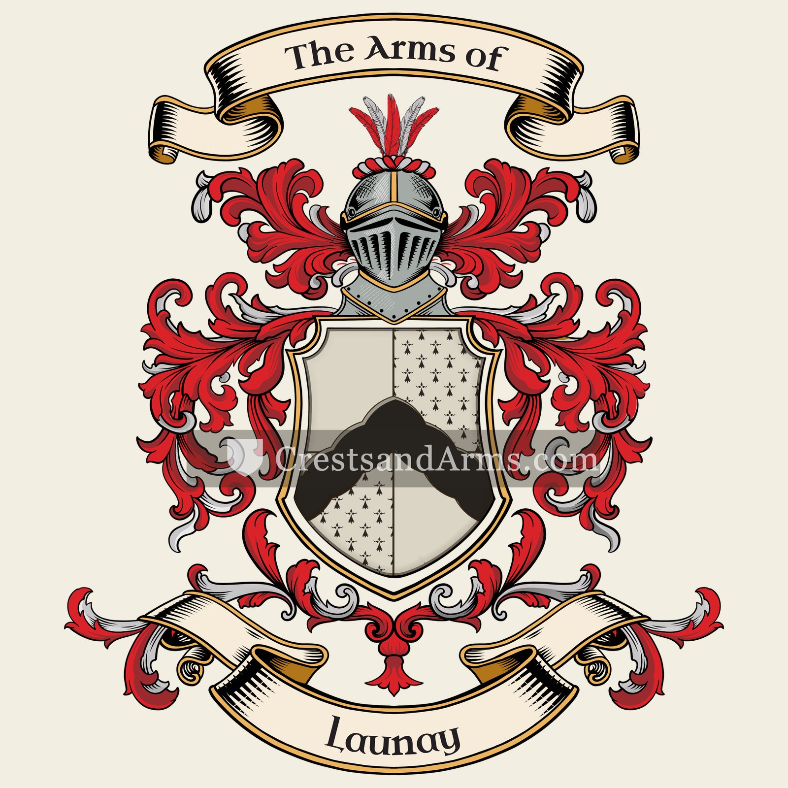 The Launay coat of arms, drawn from the recorded blazon
