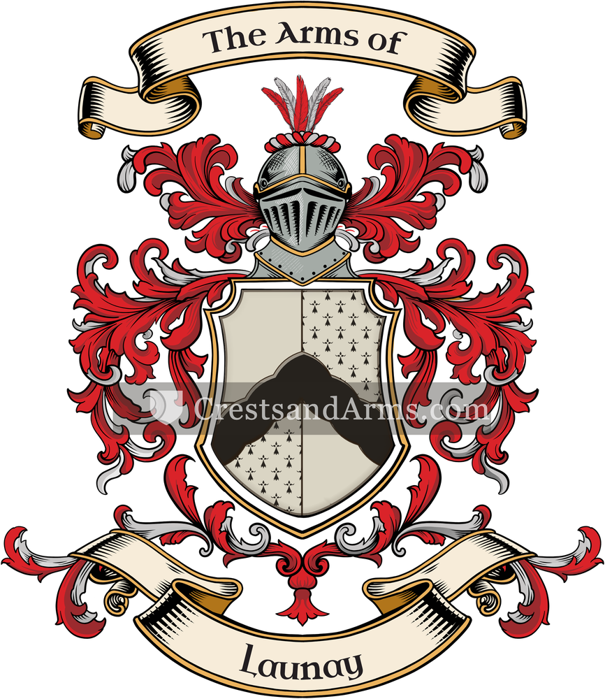 The Launay coat of arms, drawn from the recorded blazon