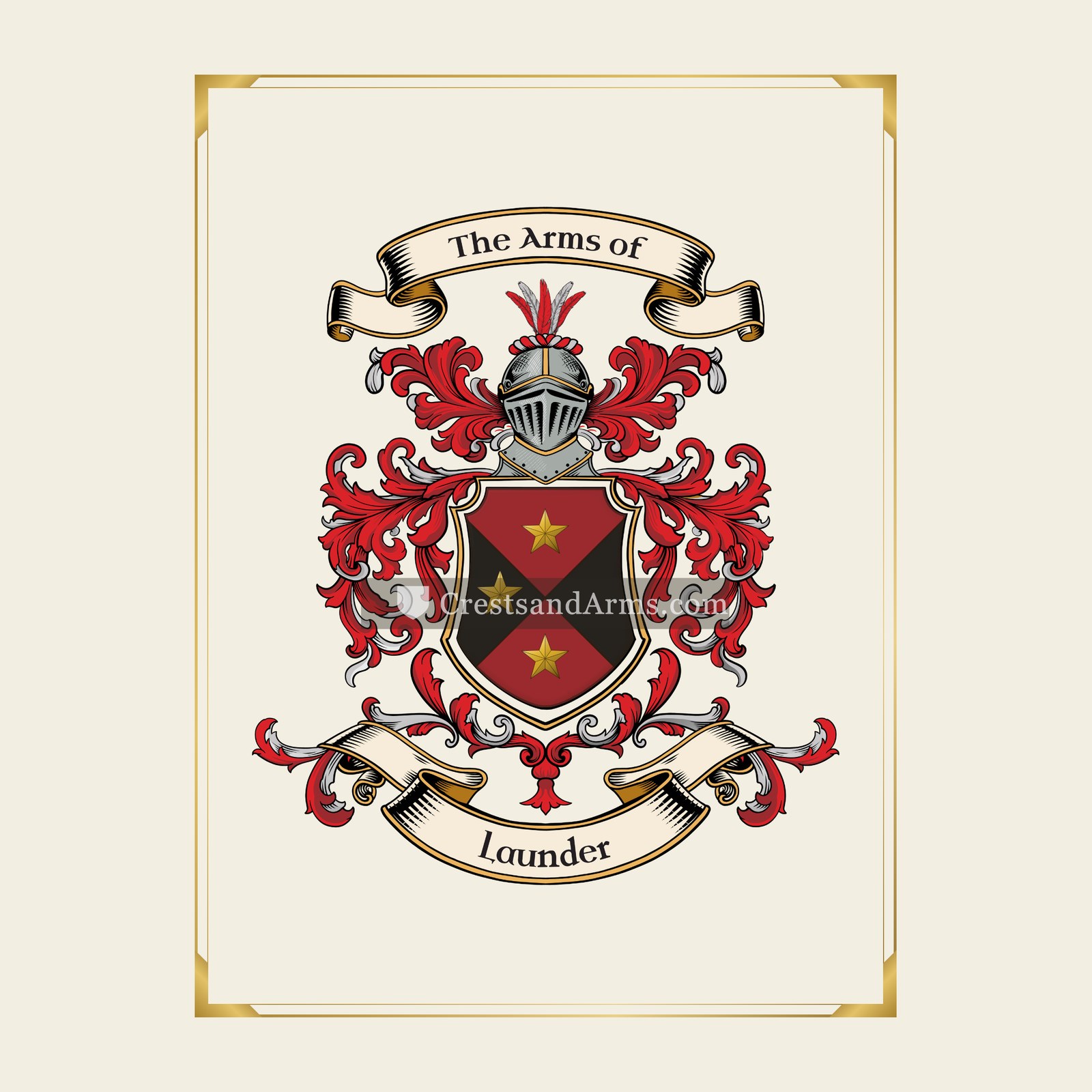 With gold border