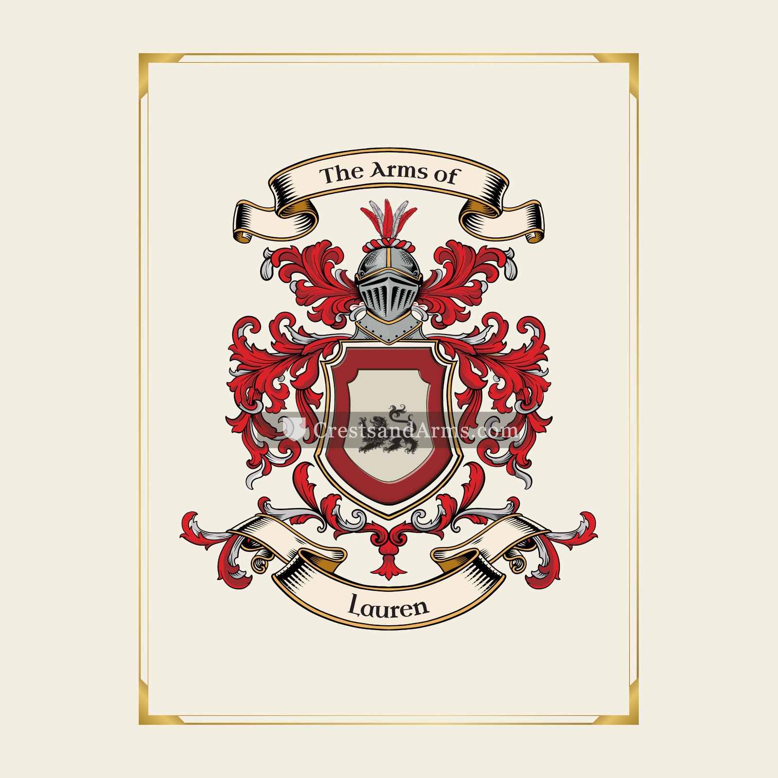 With gold border