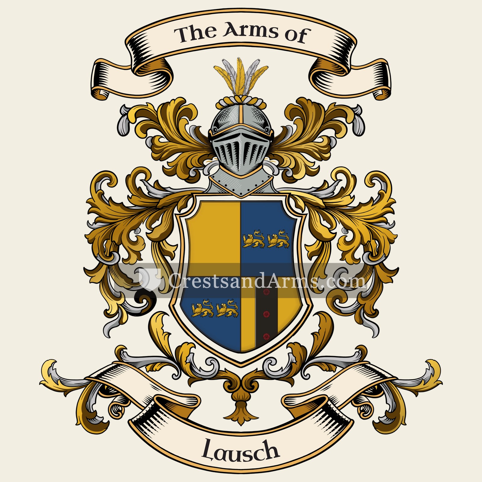 The Lausch coat of arms, drawn from the recorded blazon