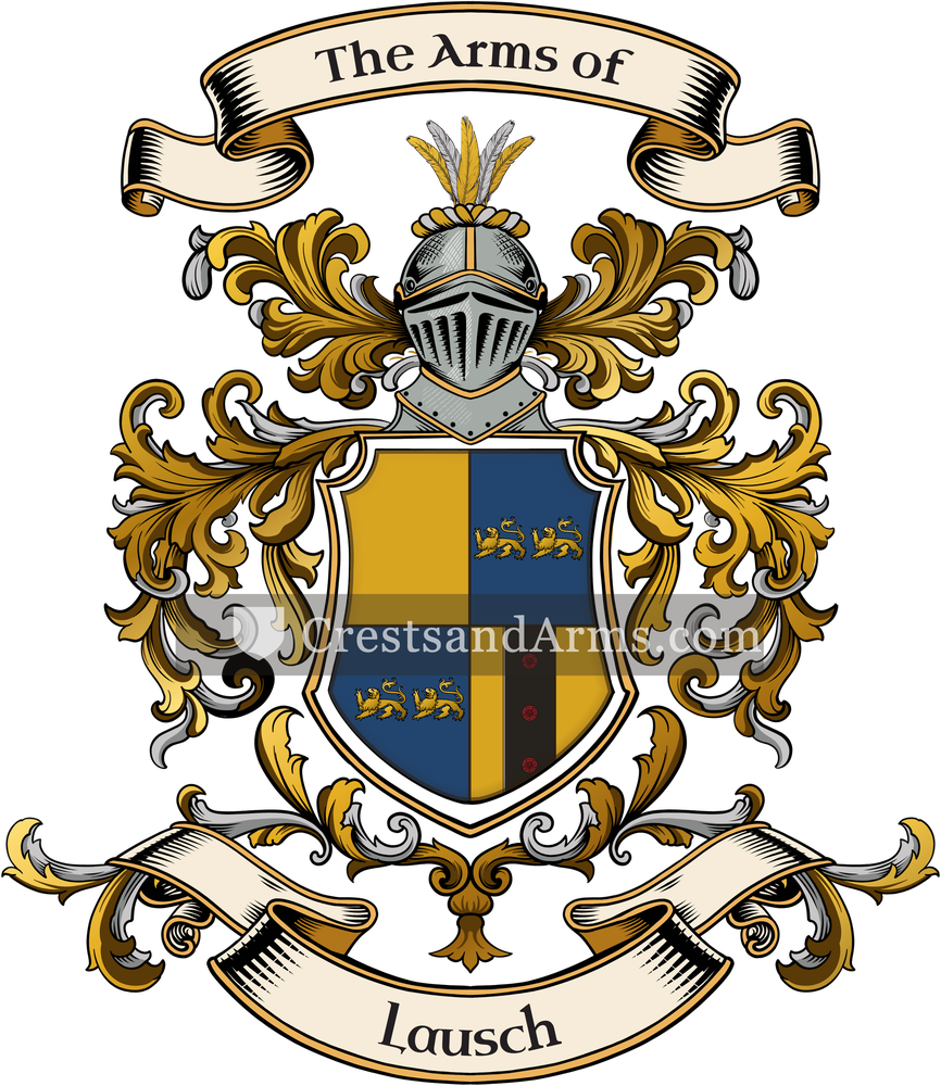 The Lausch coat of arms, drawn from the recorded blazon