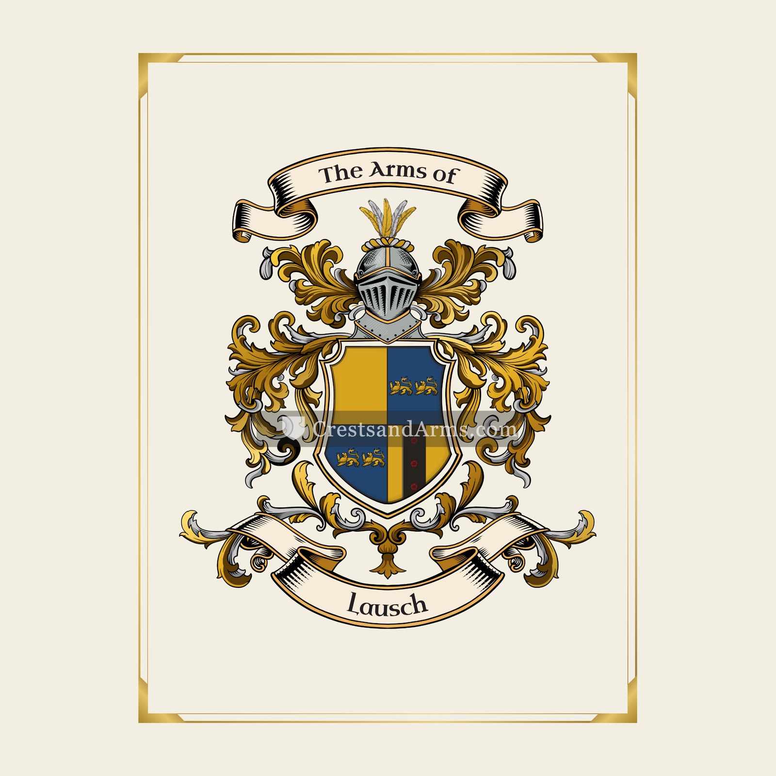 With gold border