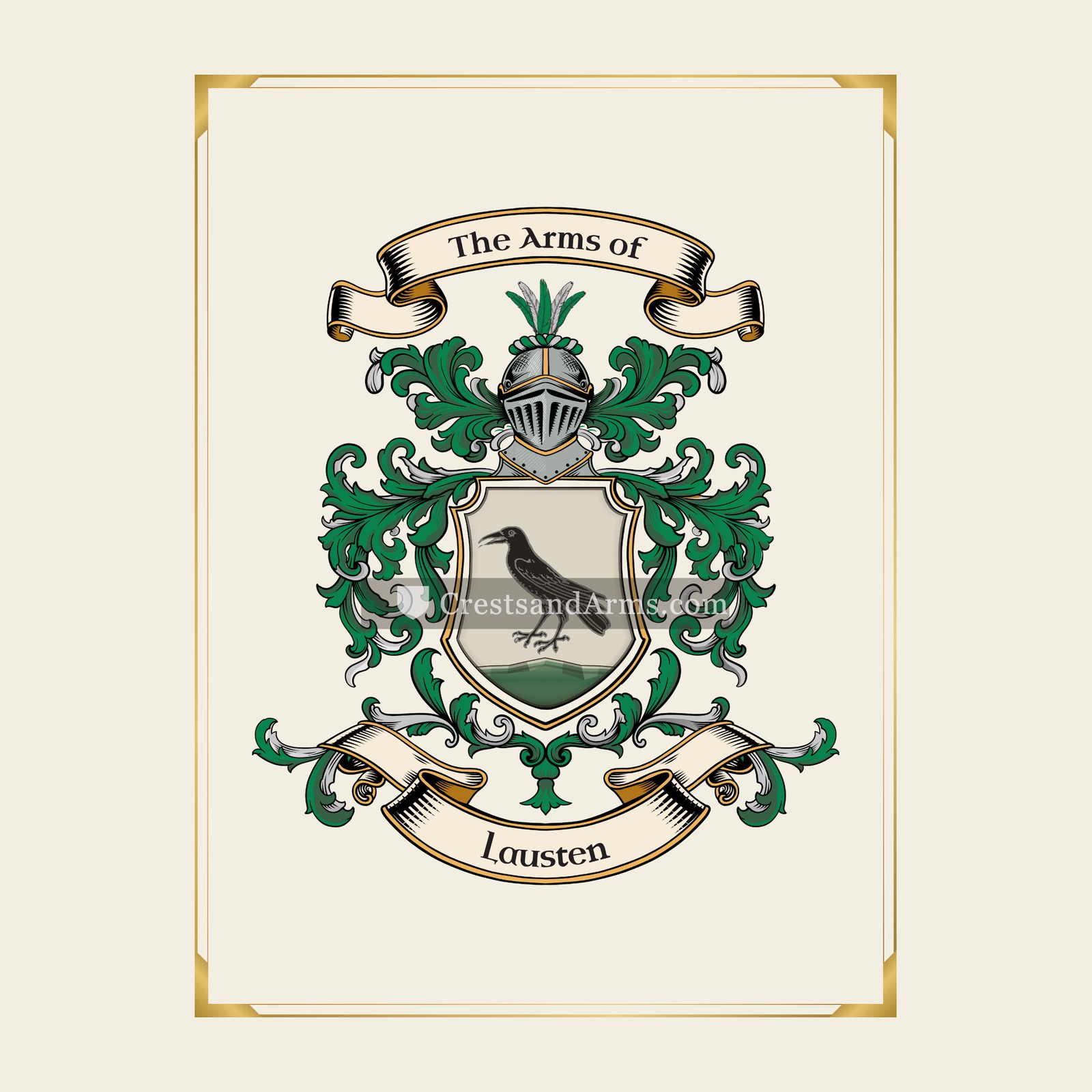 With gold border