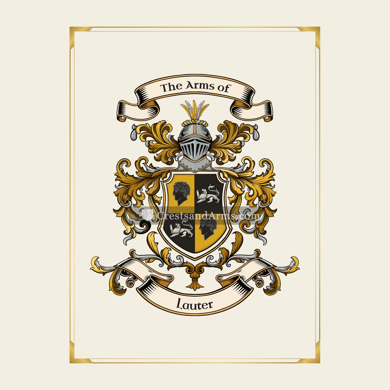 With gold border