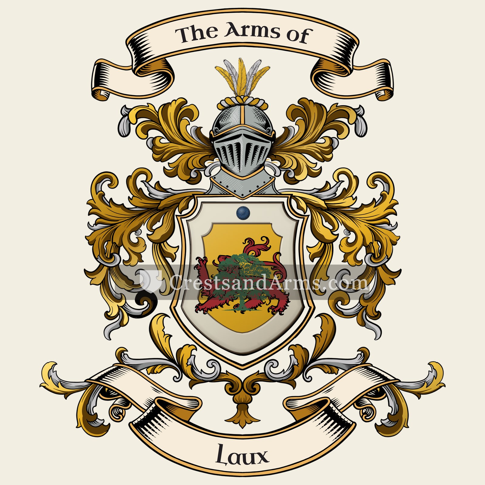 The Laux coat of arms, drawn from the recorded blazon