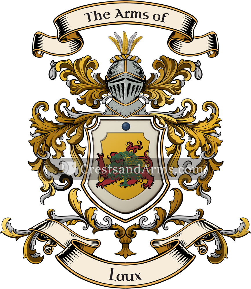 The Laux coat of arms, drawn from the recorded blazon