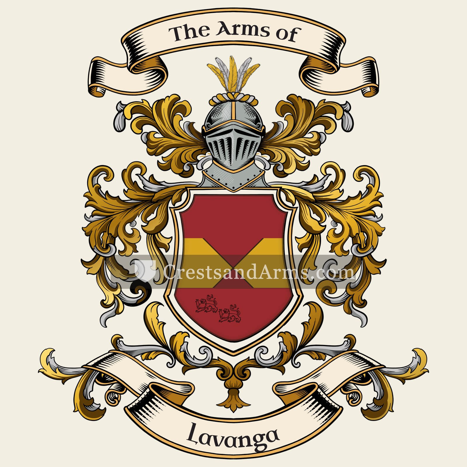The Lavanga coat of arms, drawn from the recorded blazon