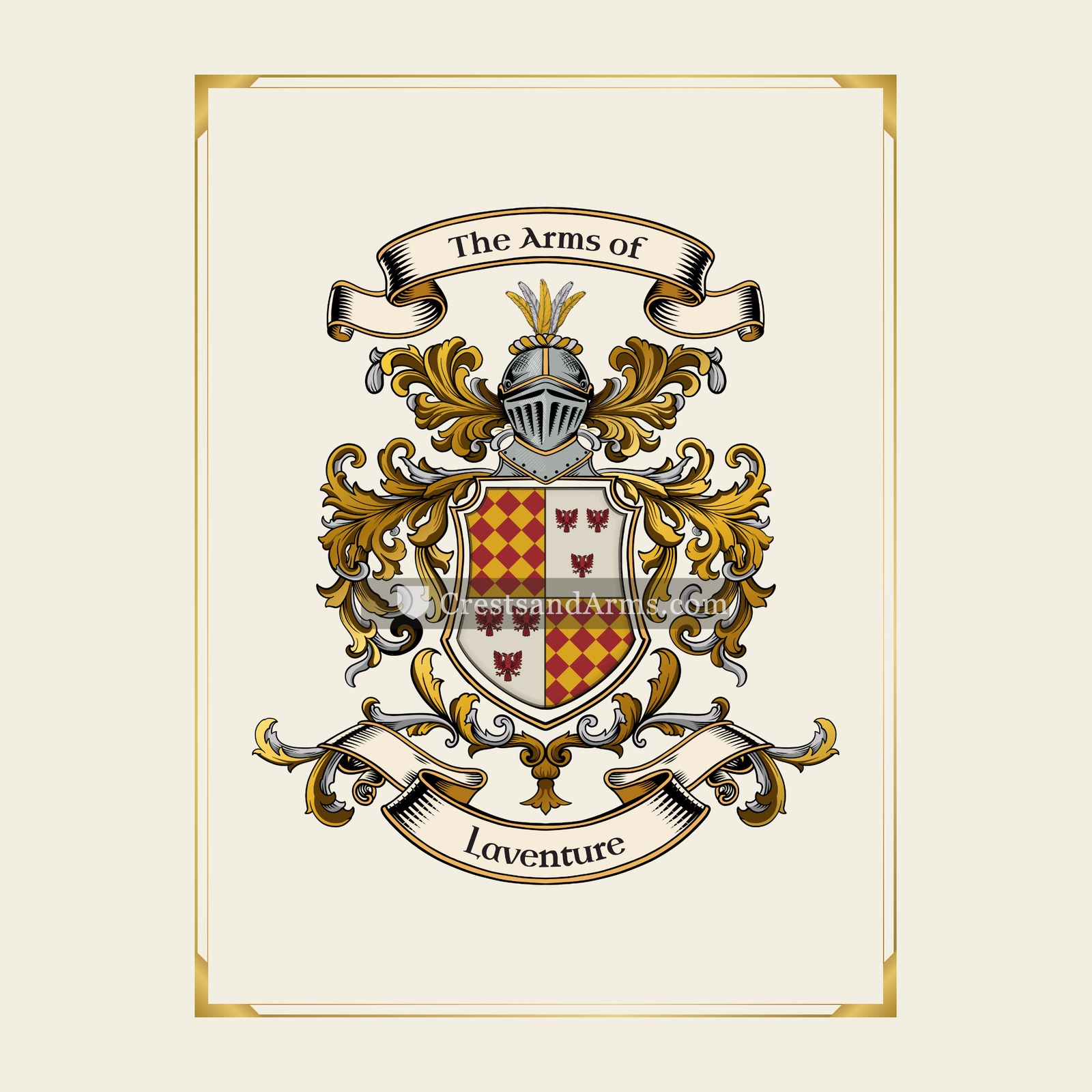 With gold border
