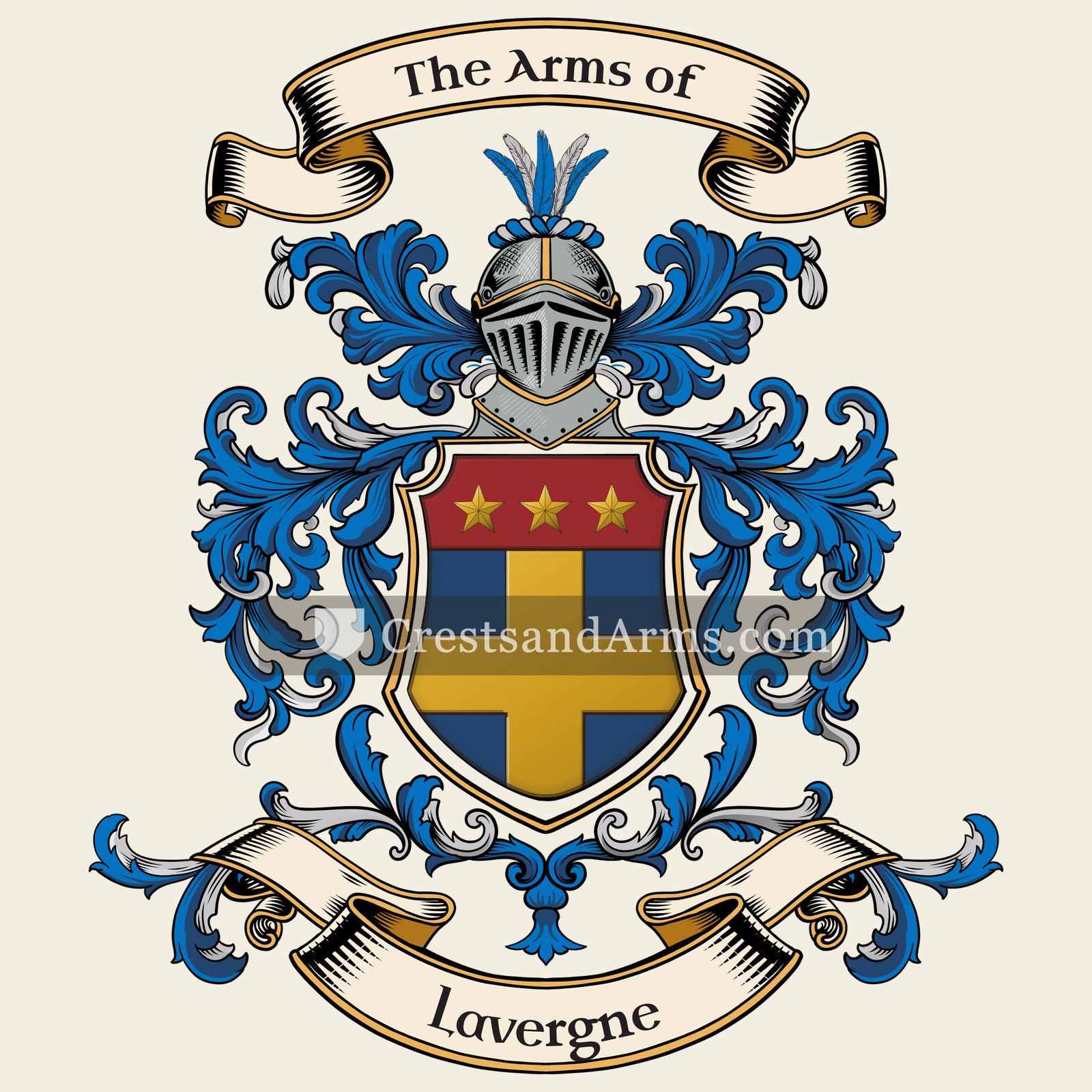 The Lavergne coat of arms, drawn from the recorded blazon