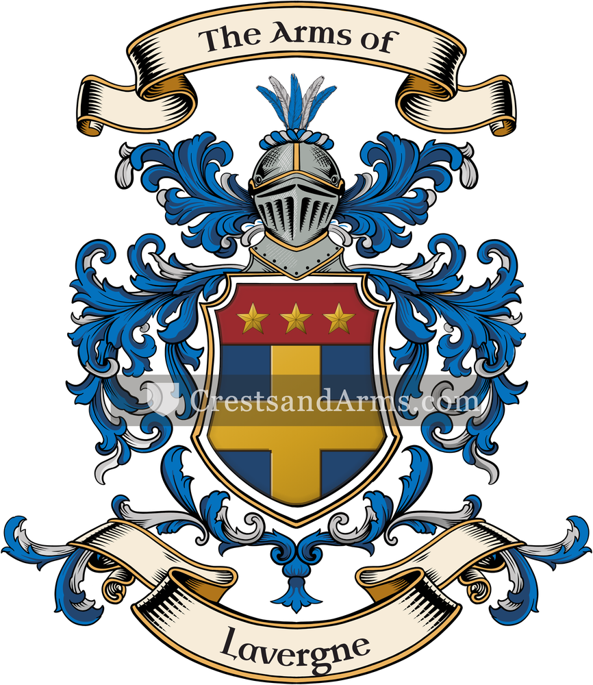 The Lavergne coat of arms, drawn from the recorded blazon