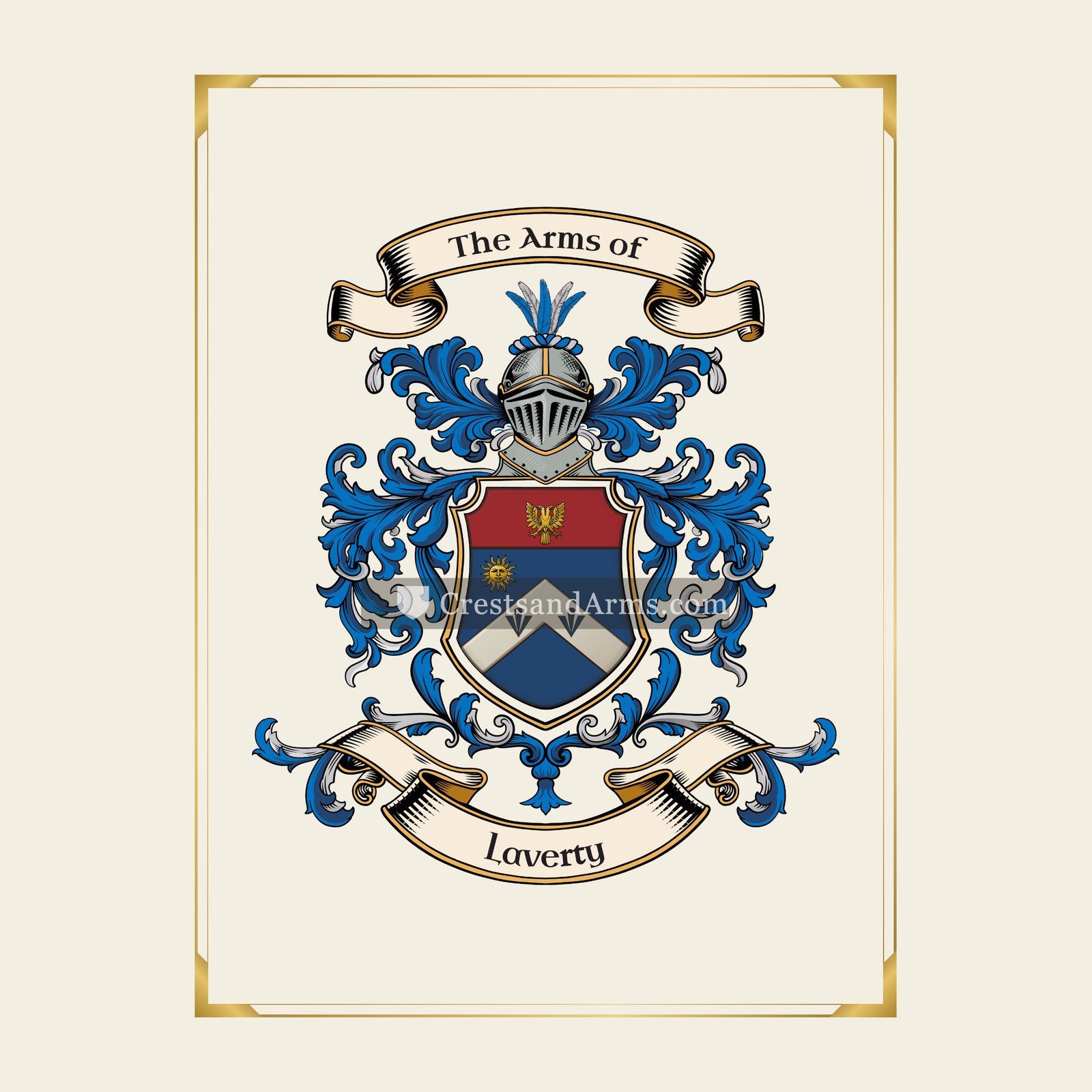 With gold border