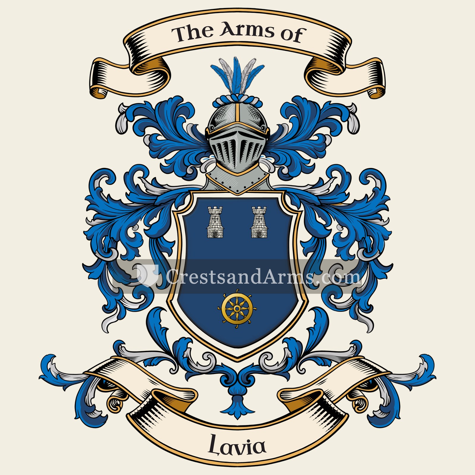 The Lavia coat of arms, drawn from the recorded blazon
