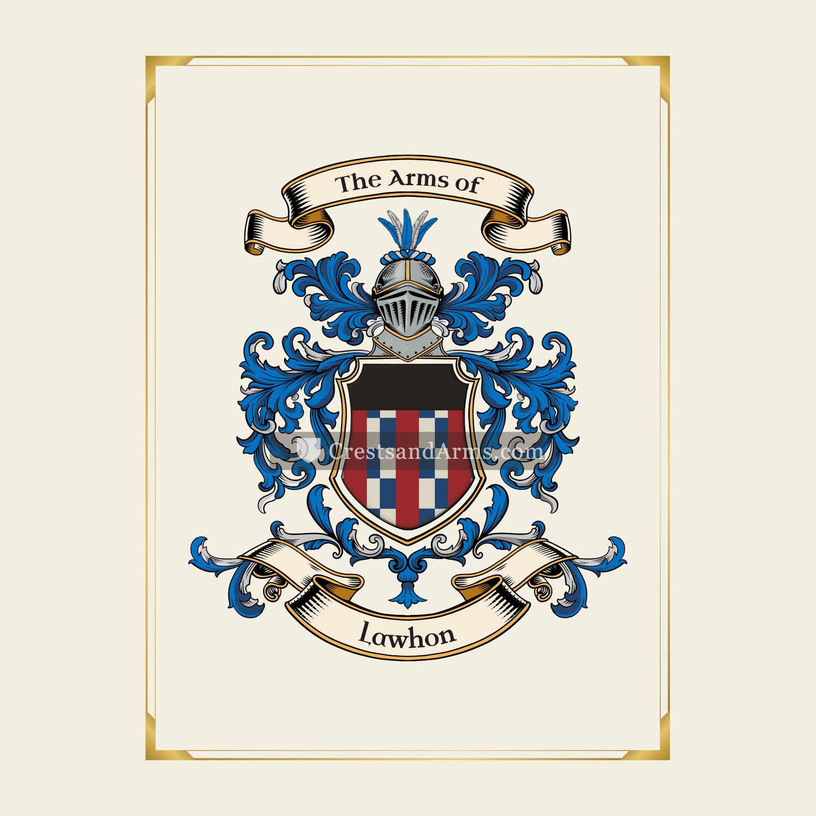 With gold border