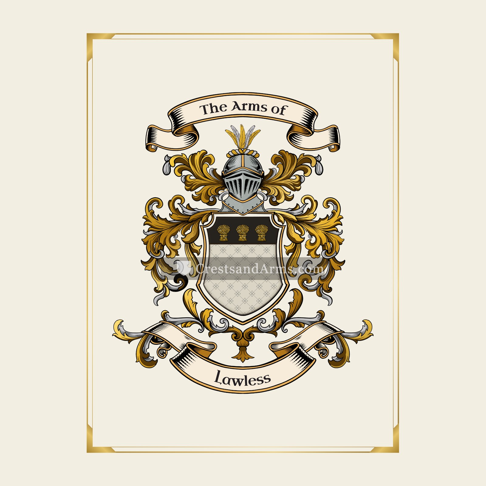 With gold border