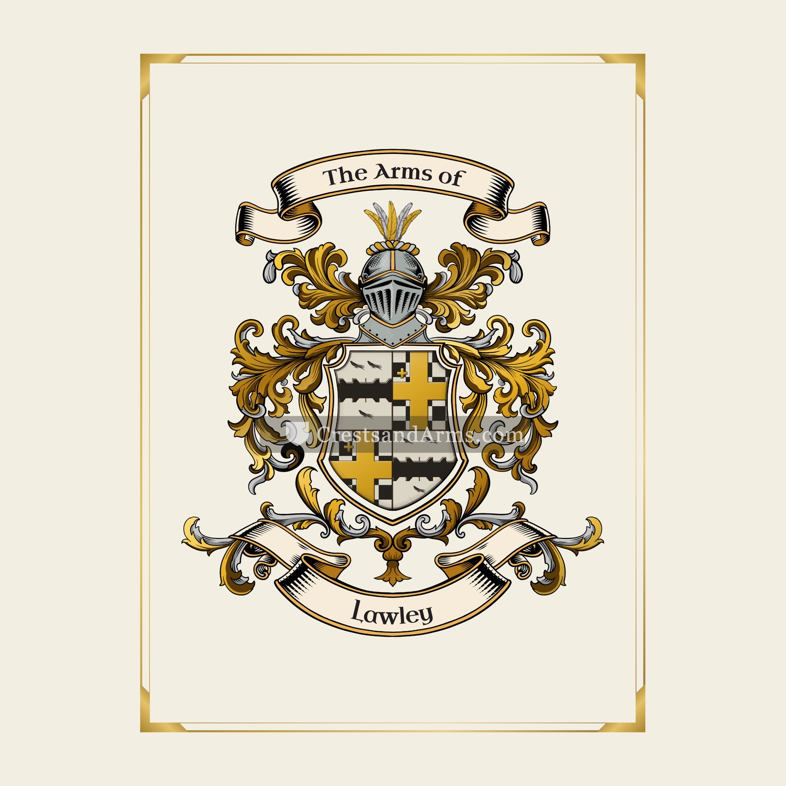 With gold border