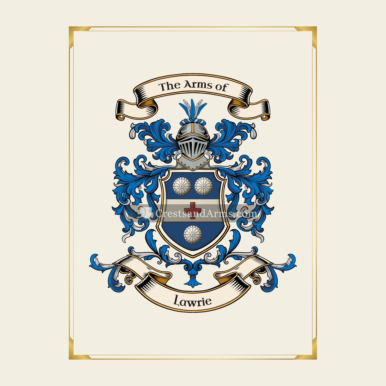 With gold border