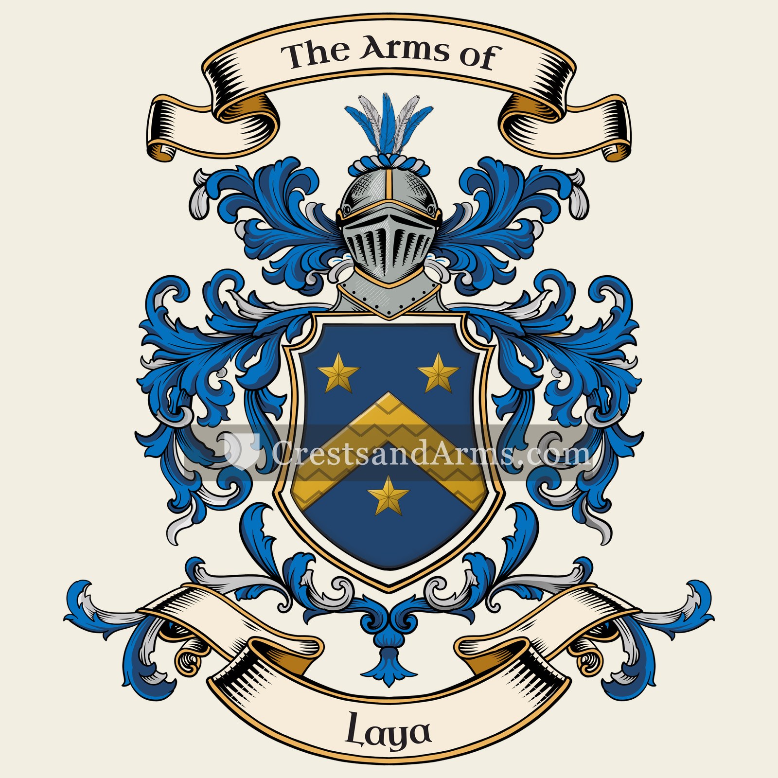 The Laya coat of arms, drawn from the recorded blazon