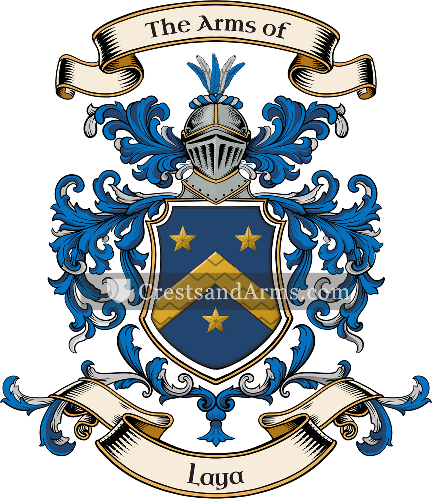 The Laya coat of arms, drawn from the recorded blazon