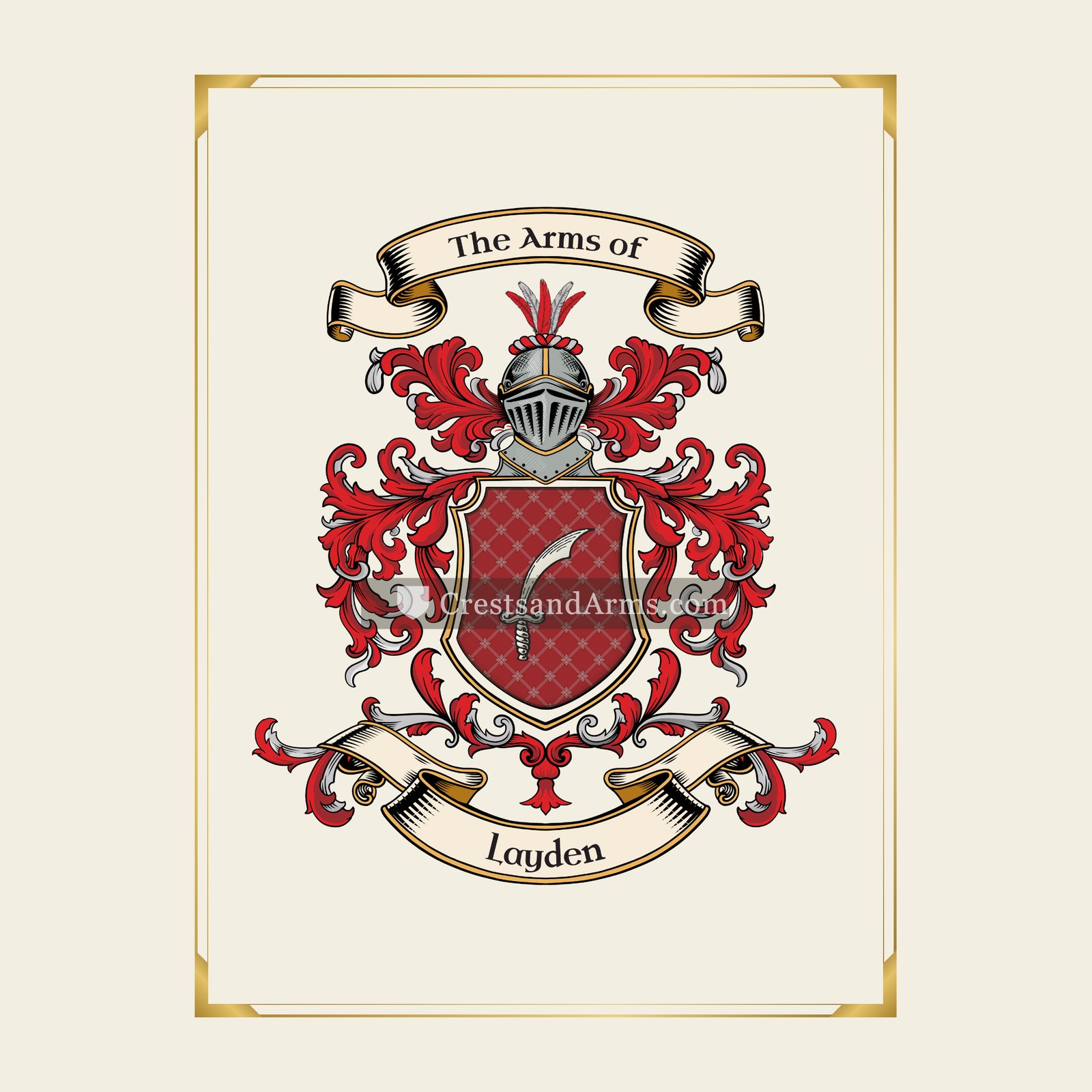 With gold border