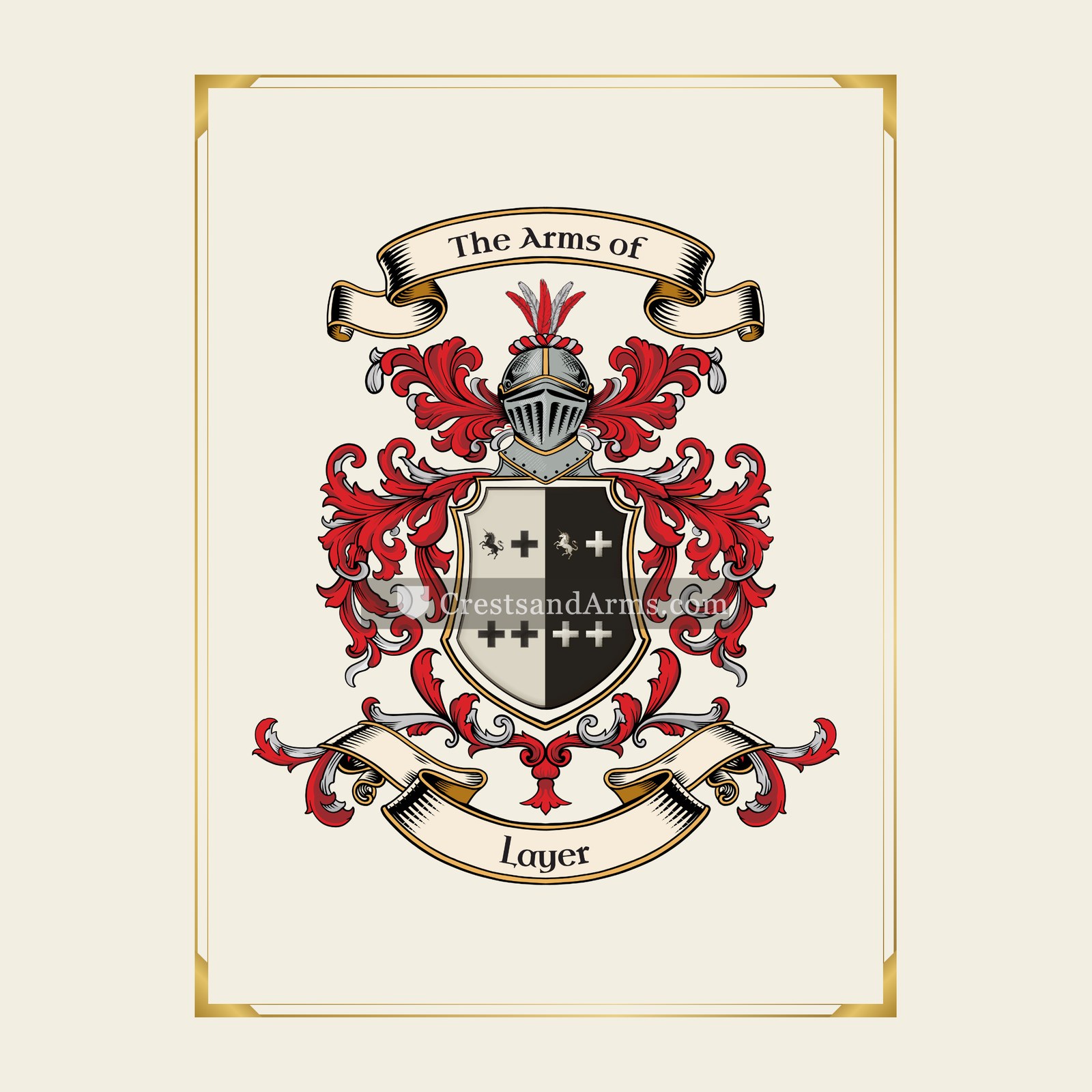 With gold border
