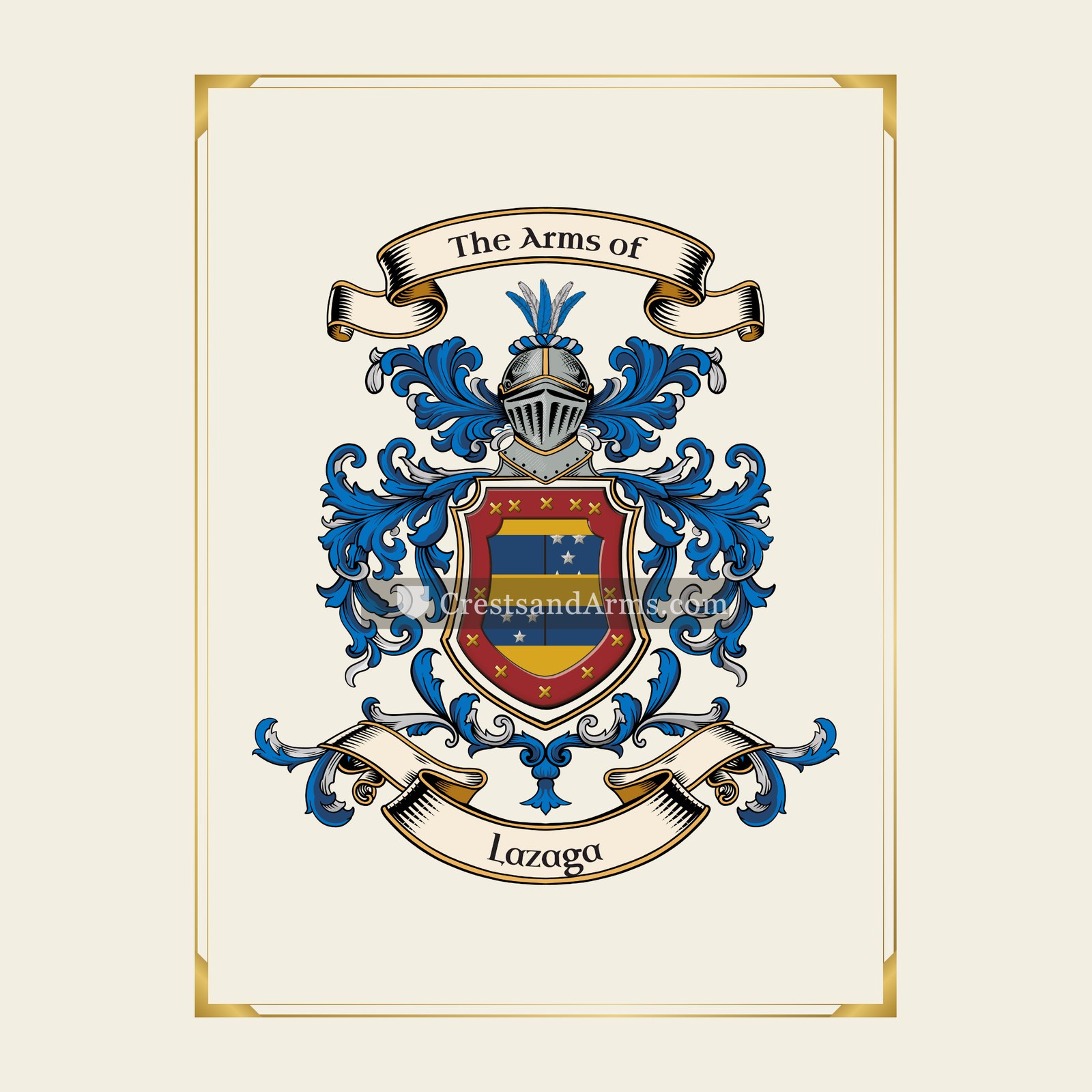 With gold border