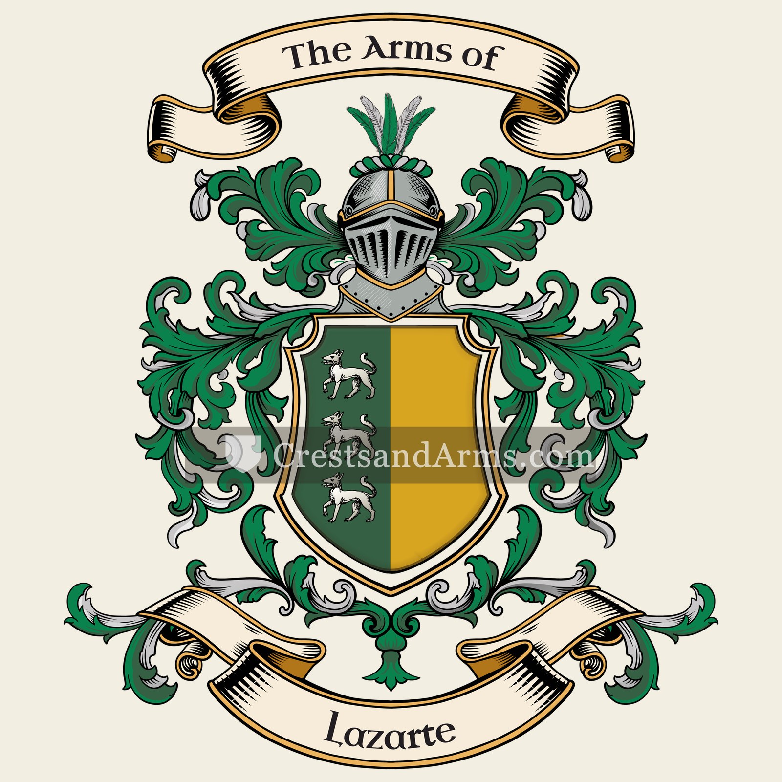The Lazarte coat of arms, drawn from the recorded blazon