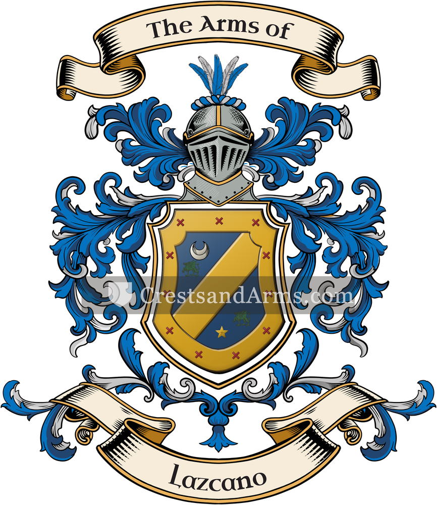 The Lazcano coat of arms, drawn from the recorded blazon