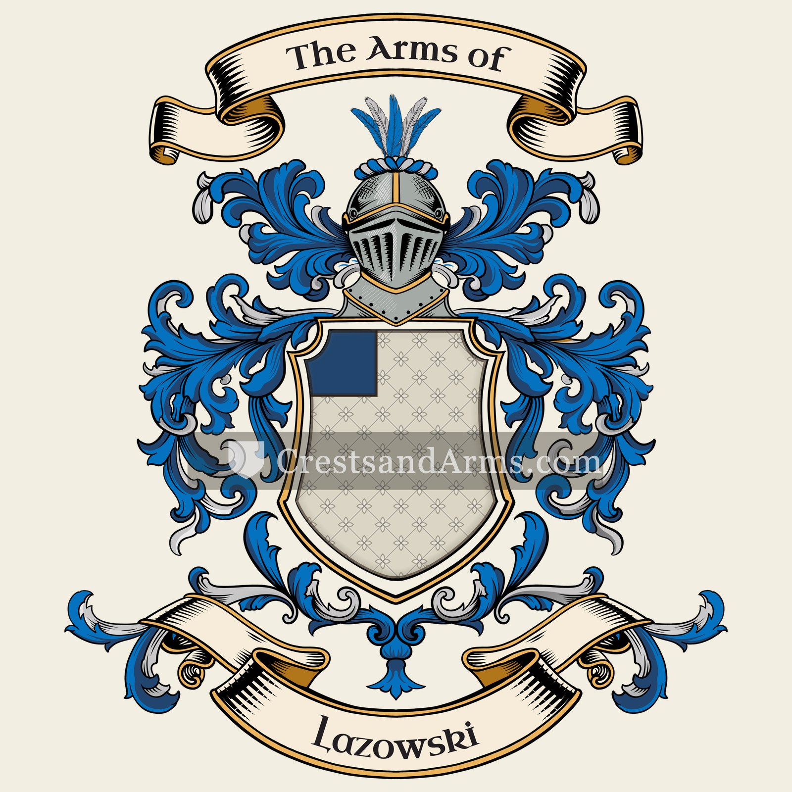 The Lazowski coat of arms, drawn from the recorded blazon