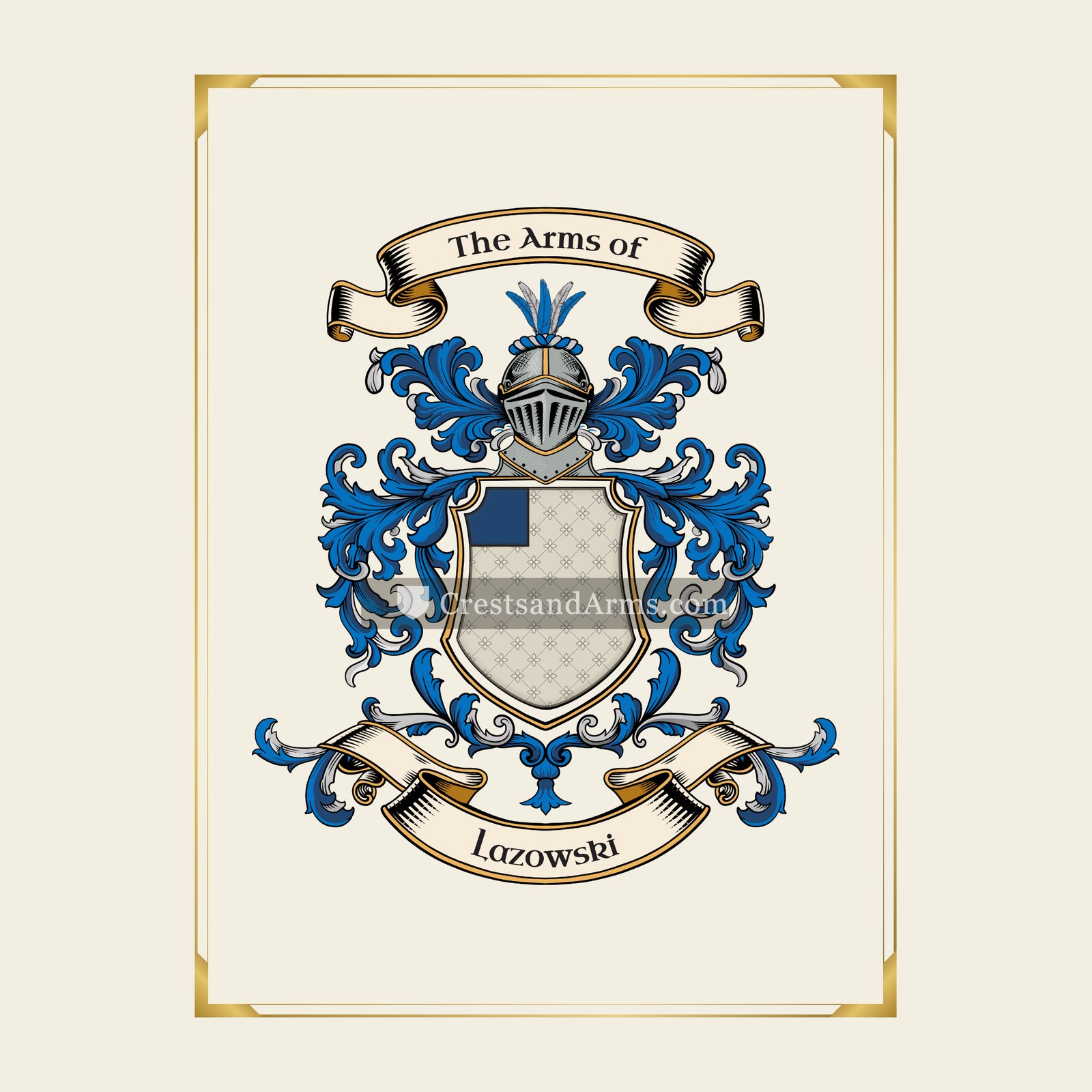 With gold border