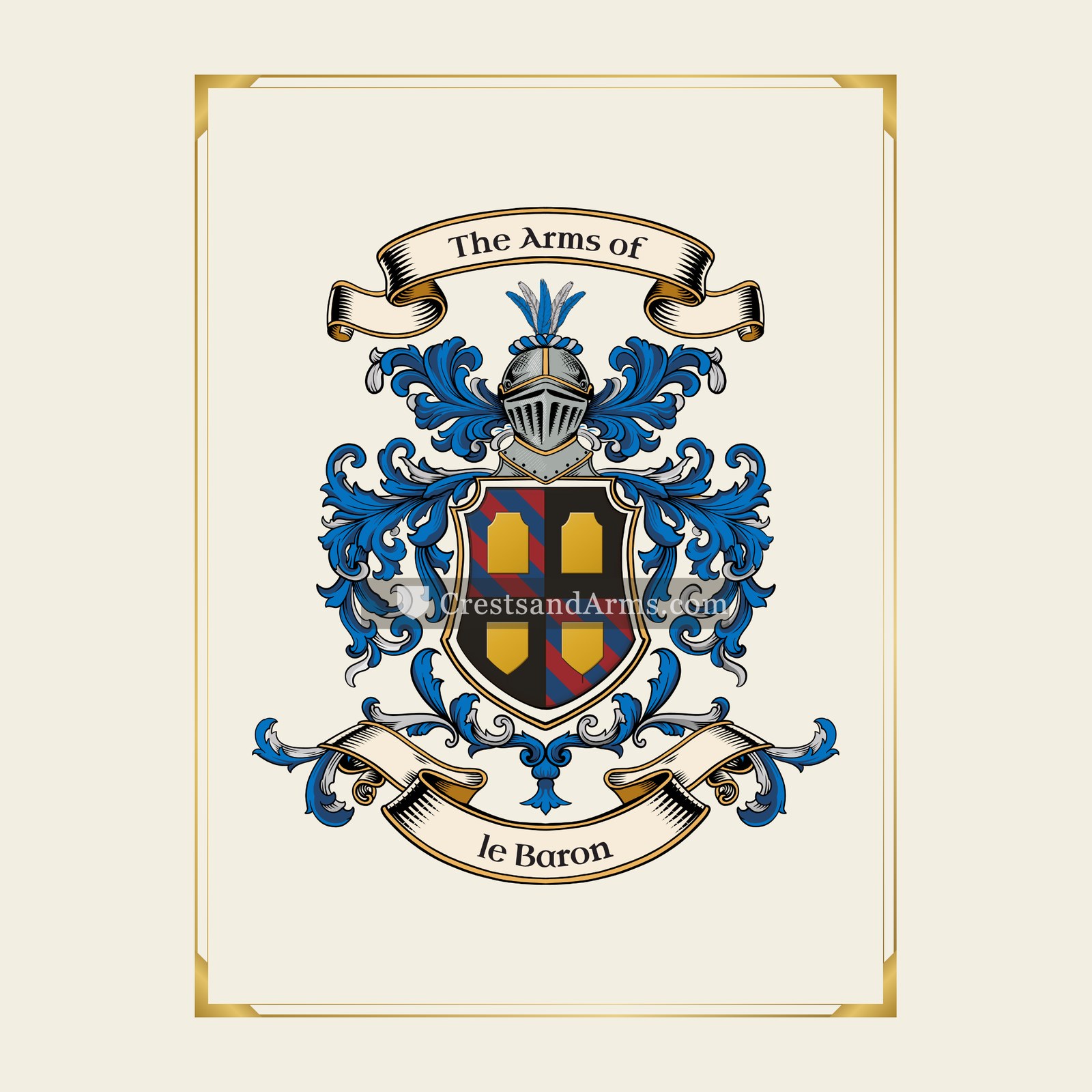 With gold border