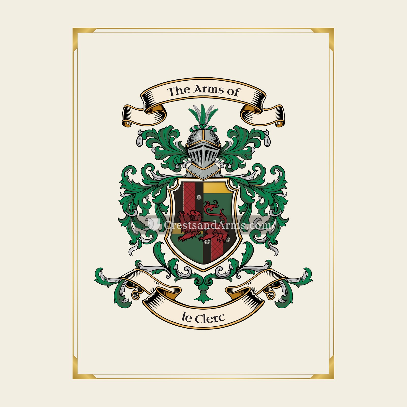 With gold border