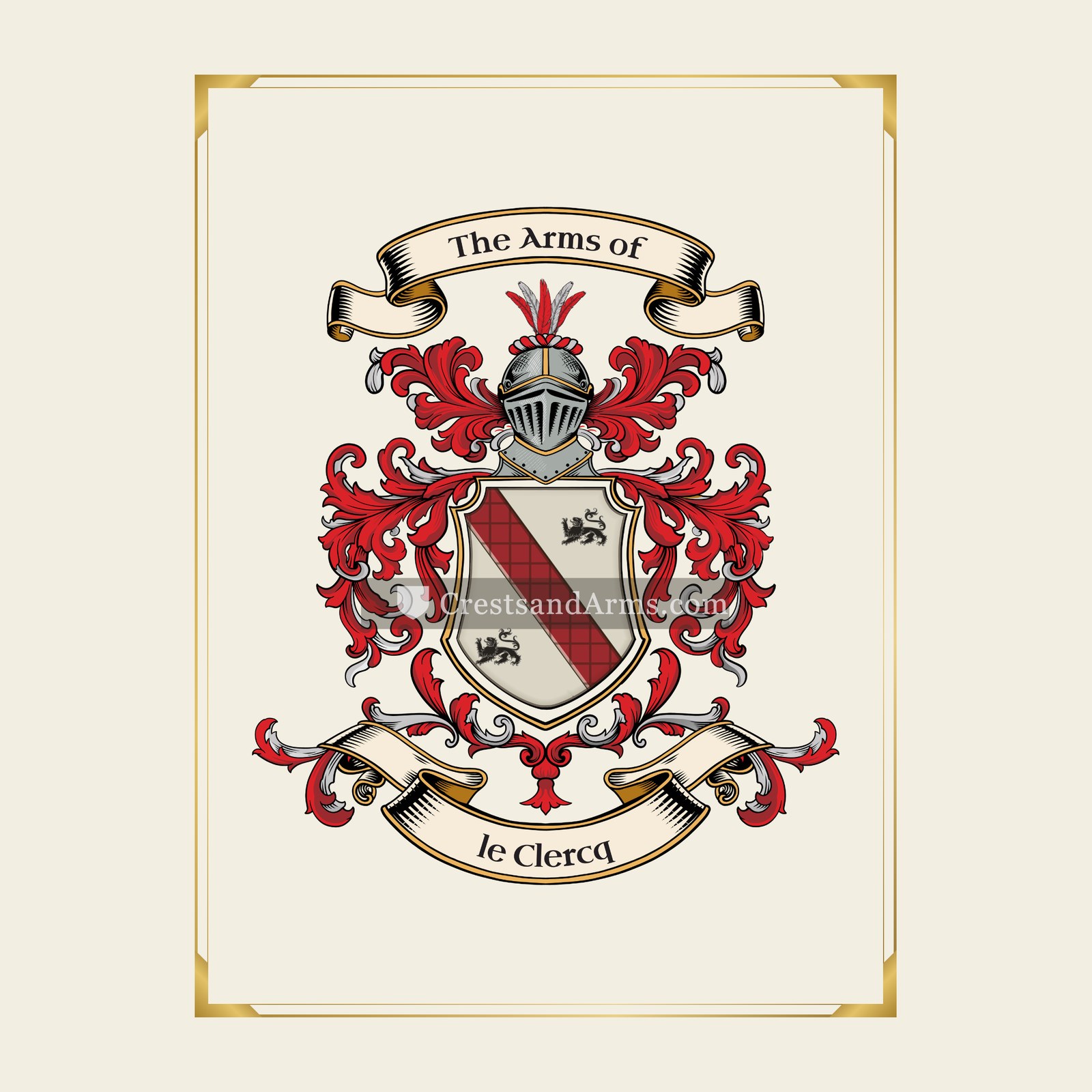 With gold border