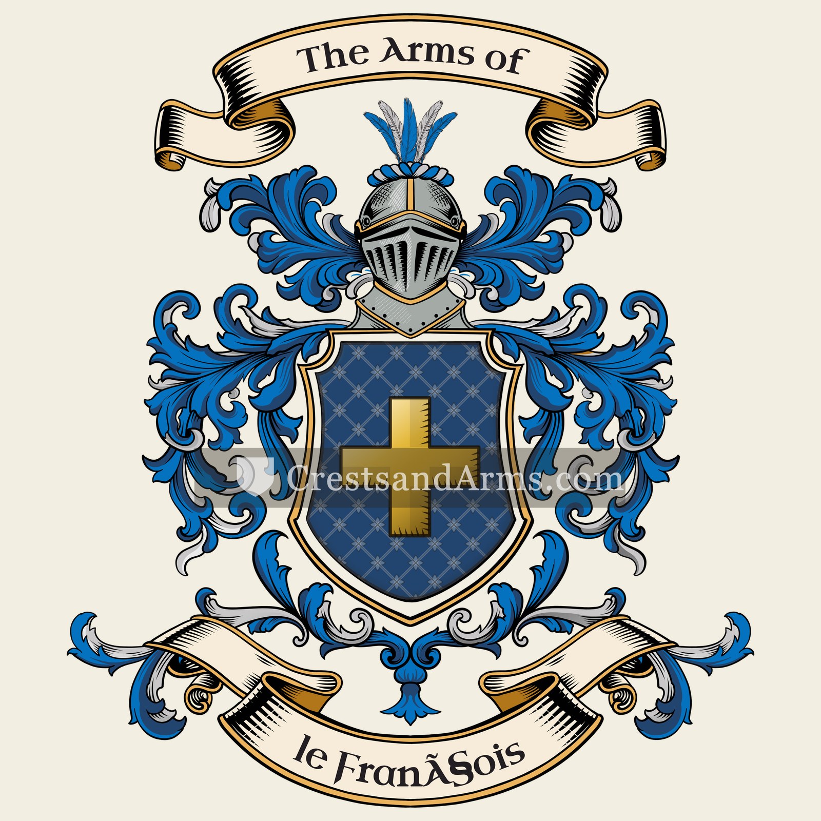 The le François coat of arms, drawn from the recorded blazon