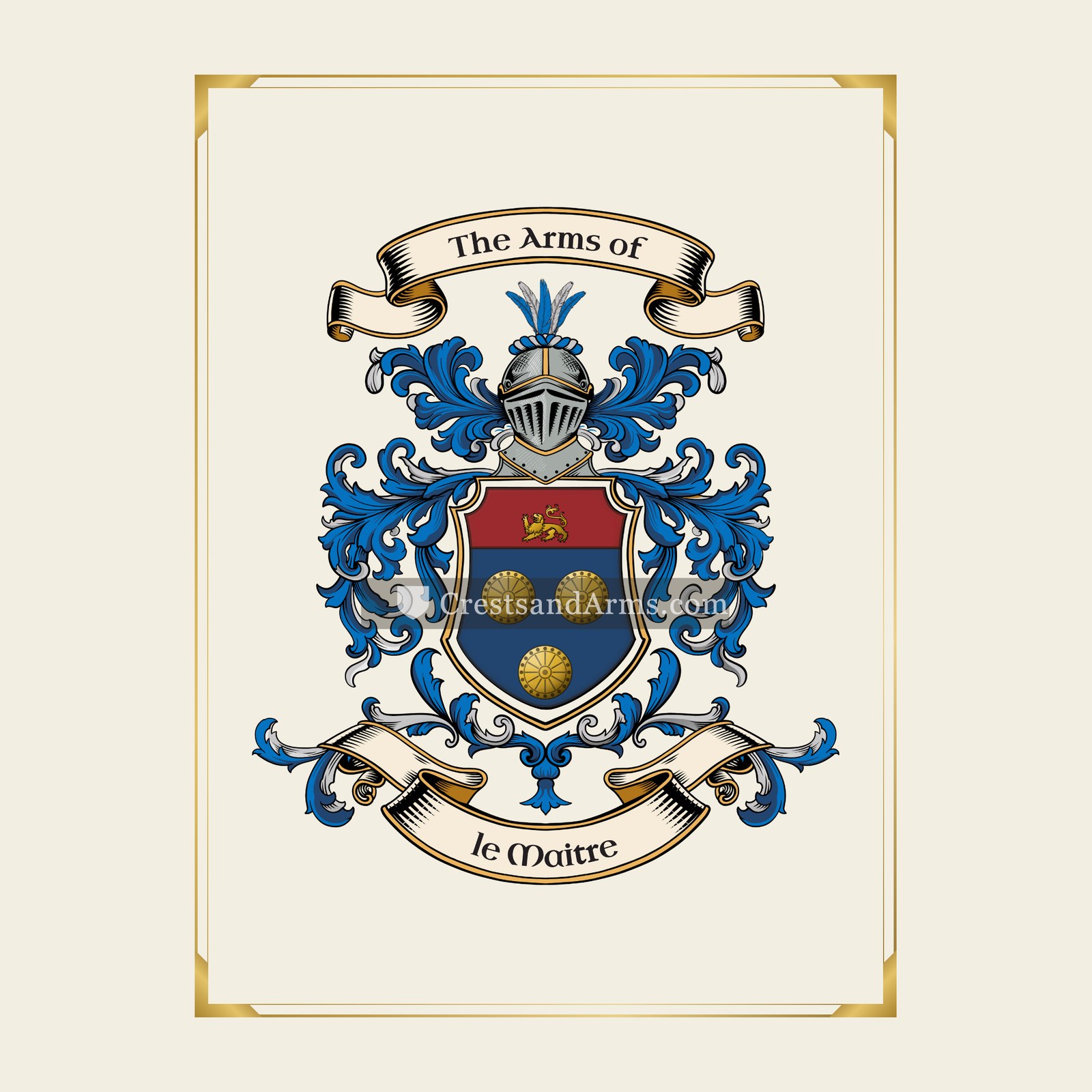 With gold border