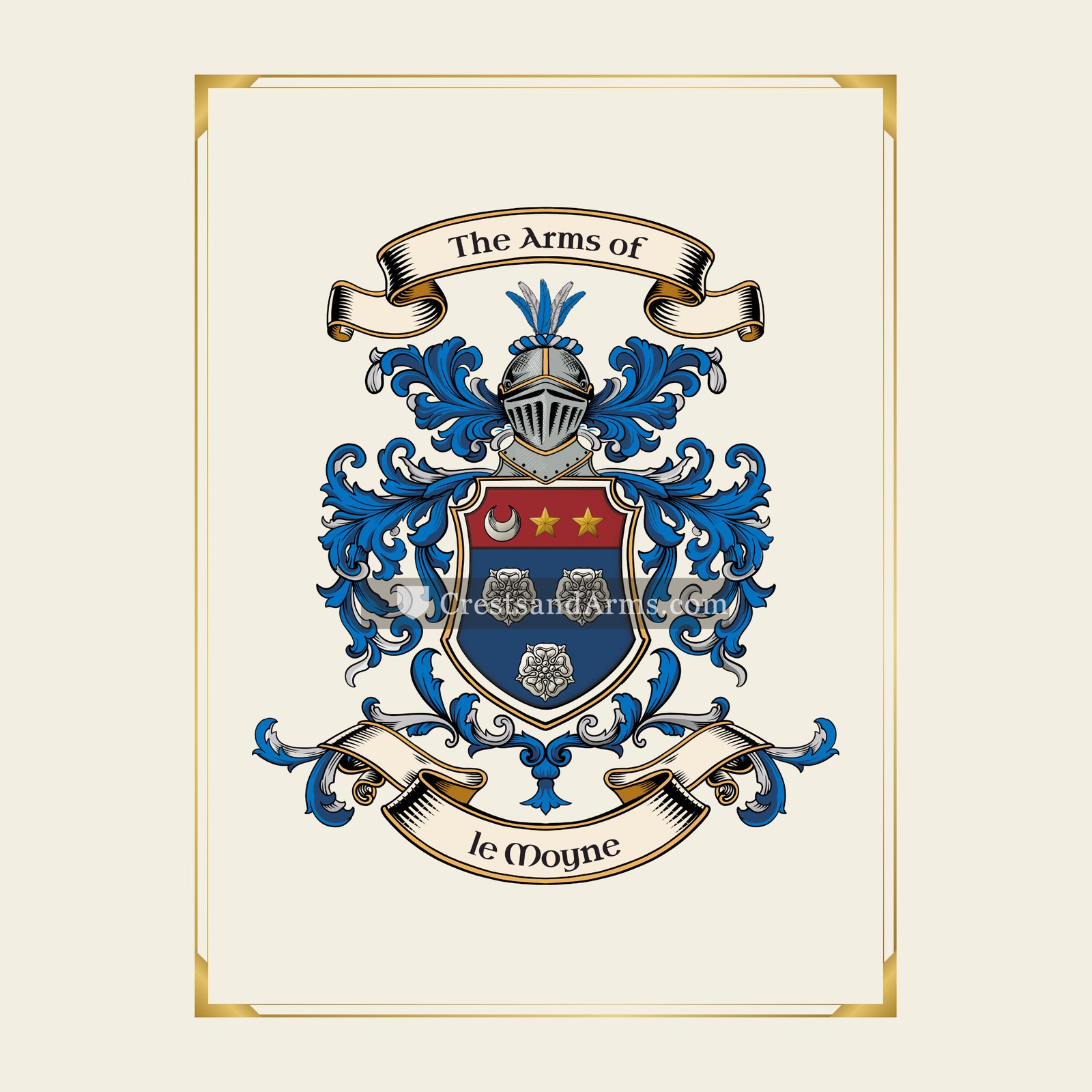 With gold border