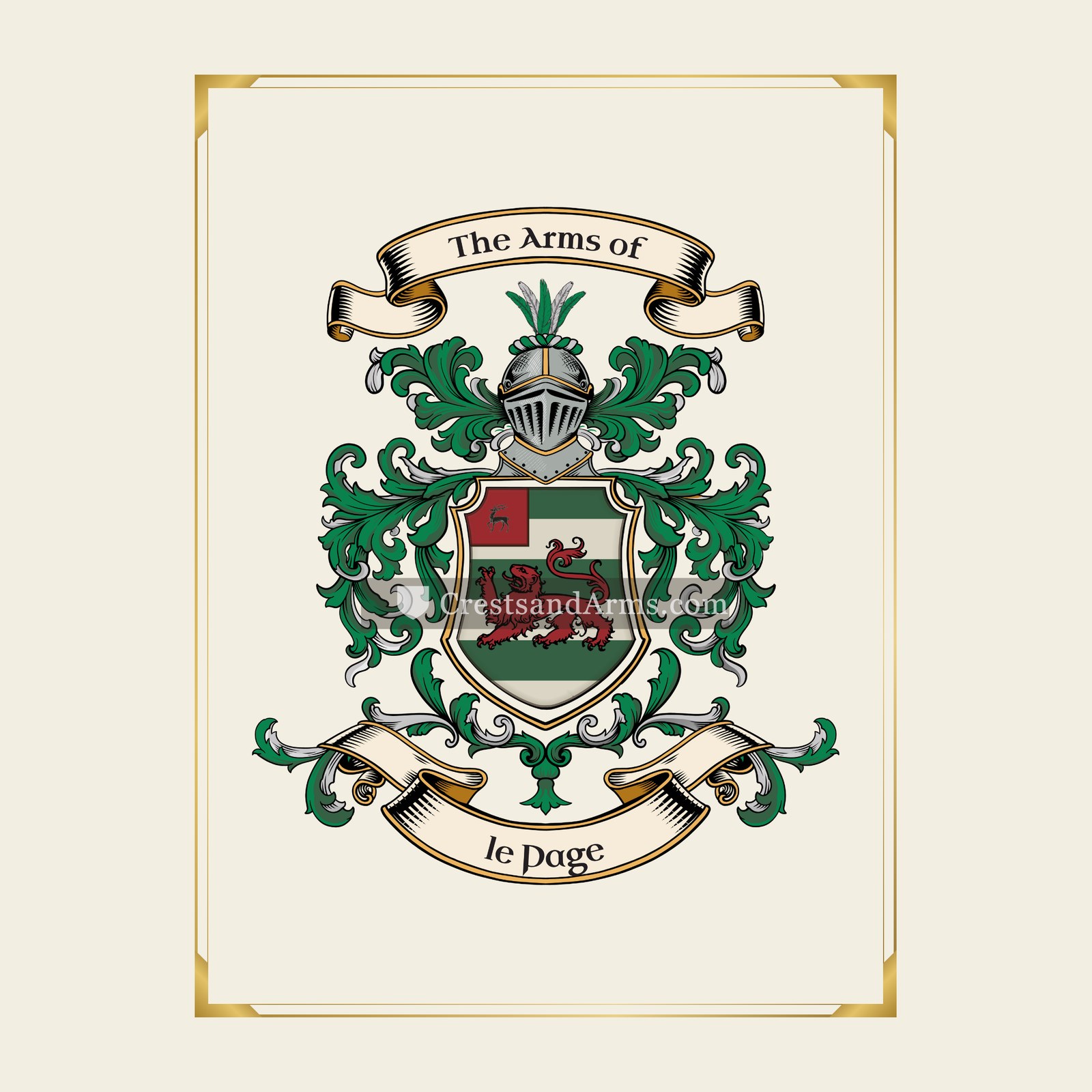 With gold border