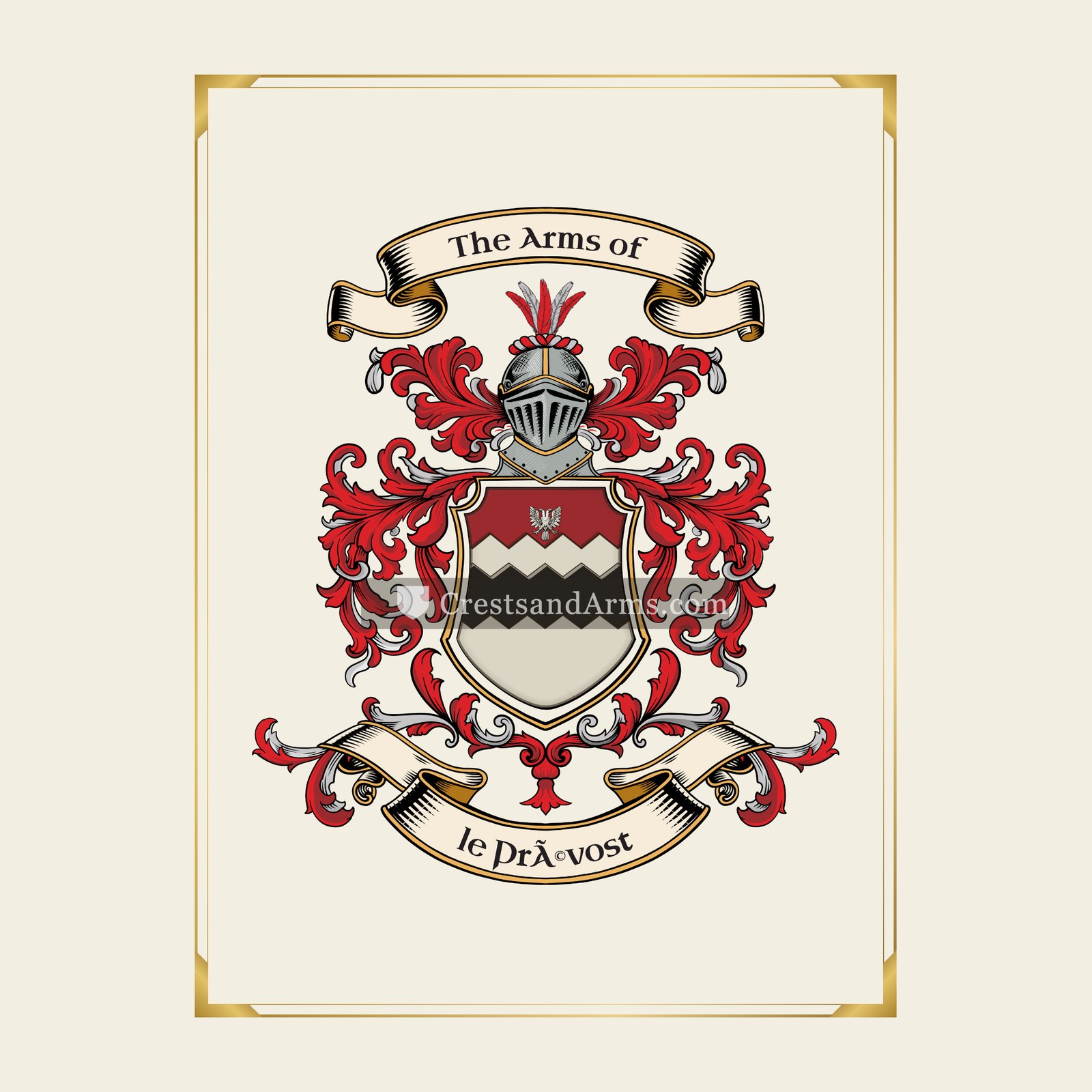 With gold border