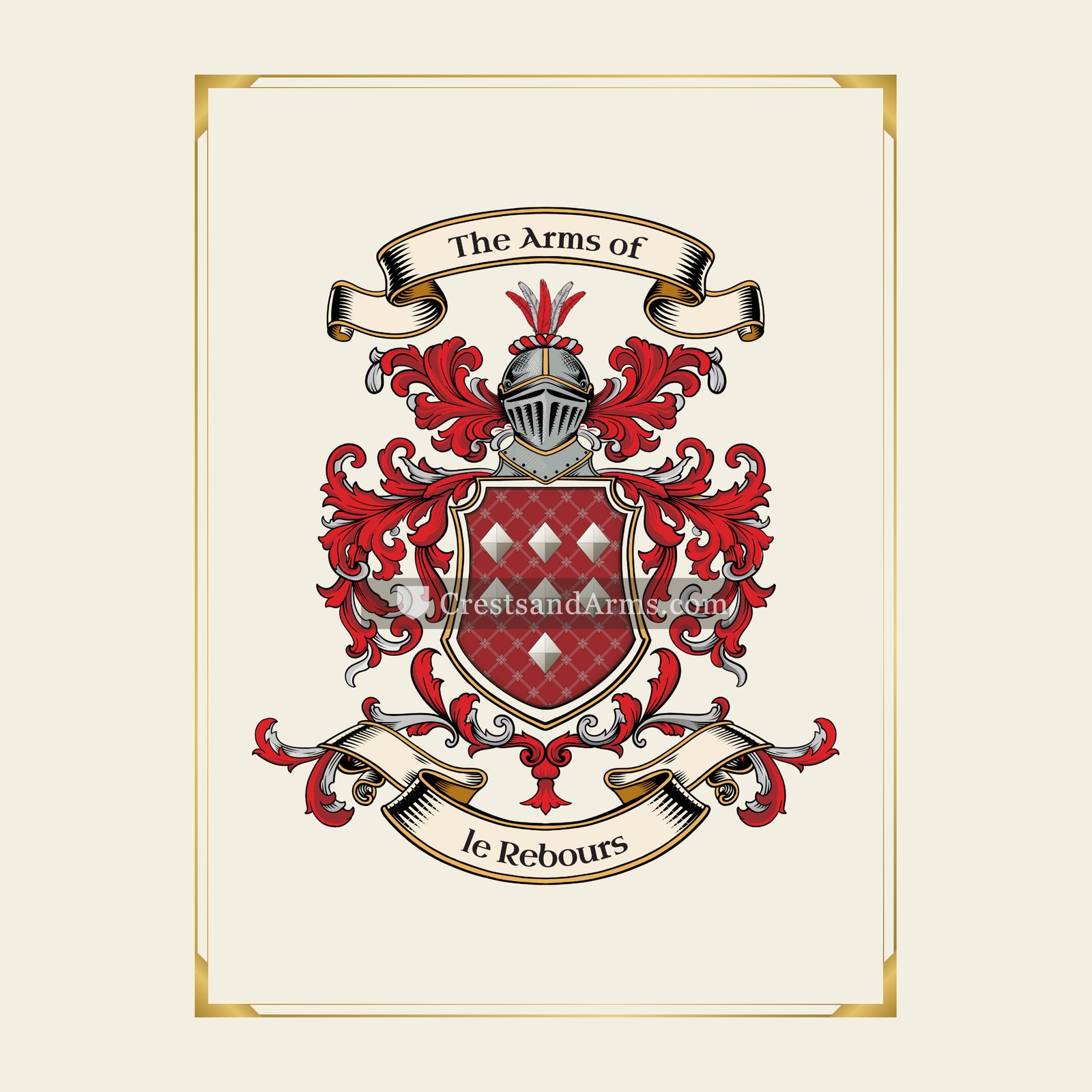 With gold border