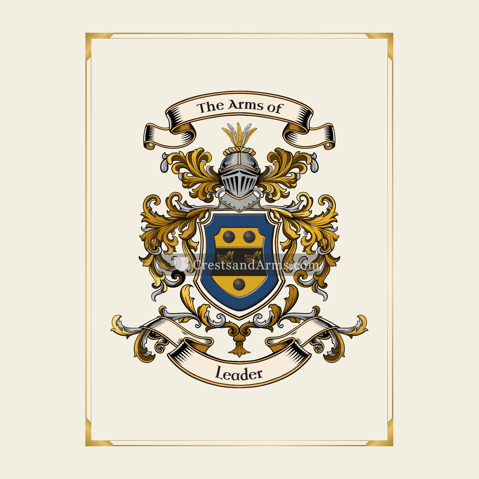 With gold border