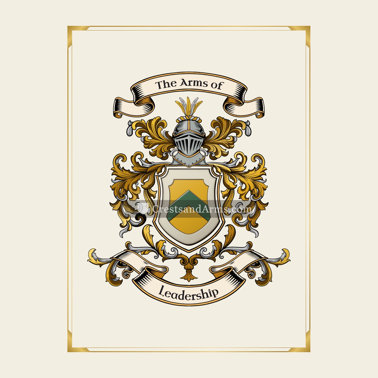 With gold border