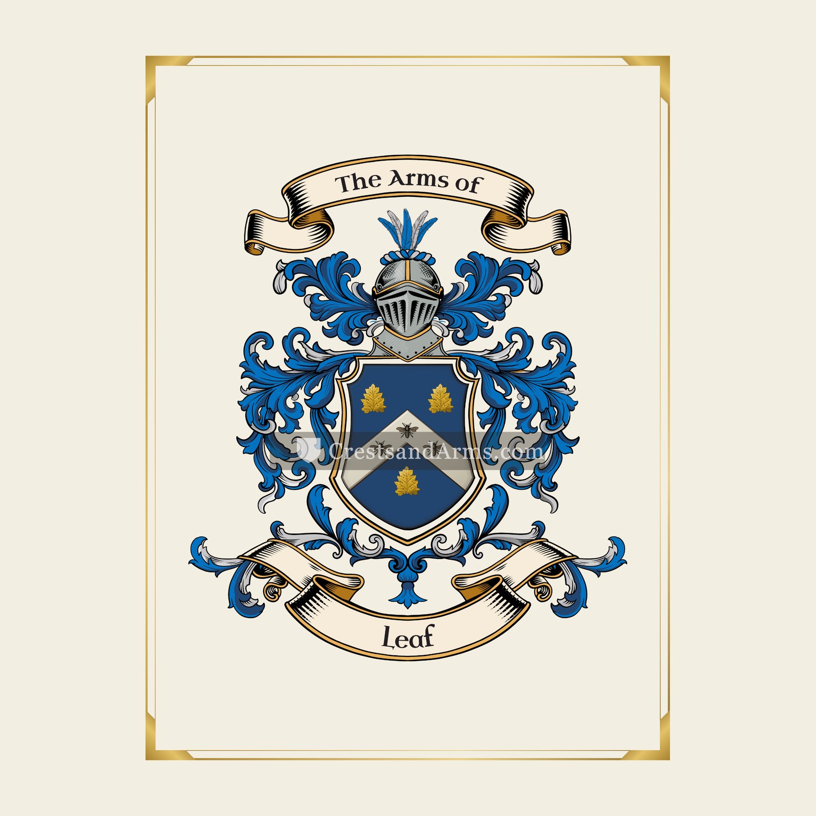 With gold border