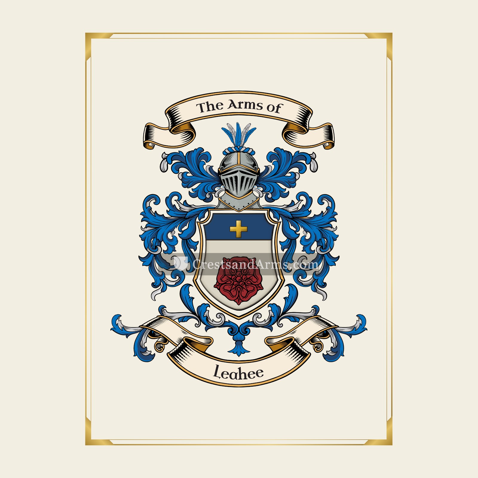With gold border