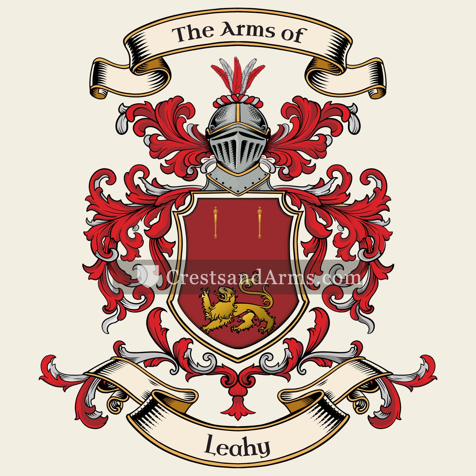 The Leahy coat of arms, drawn from the recorded blazon