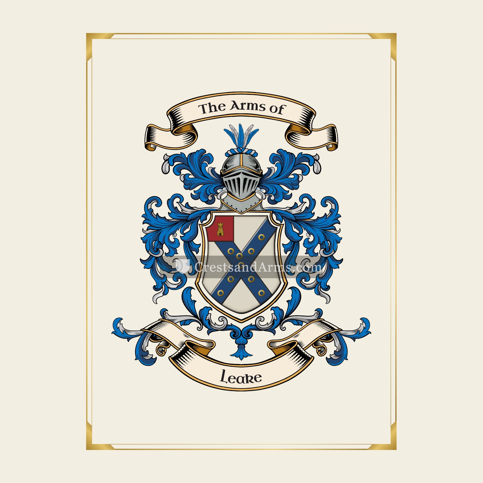 With gold border