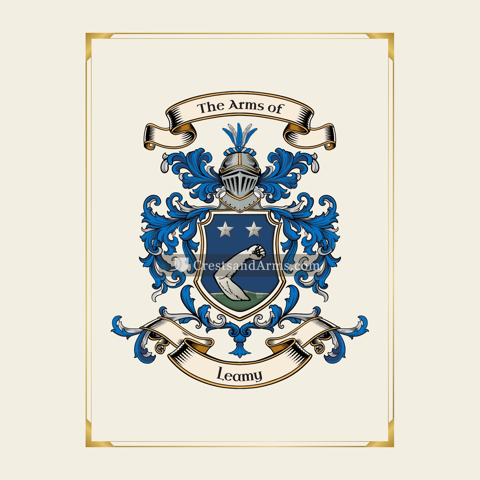 With gold border